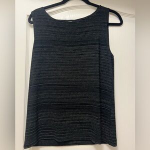 NWOT Chicos black and silver thread dress tank. Never worn.  Perfect condition.